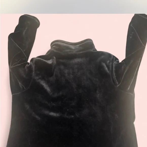 Black Velvet faux fur  Zip-Up Jacket - Picture 4 of 8